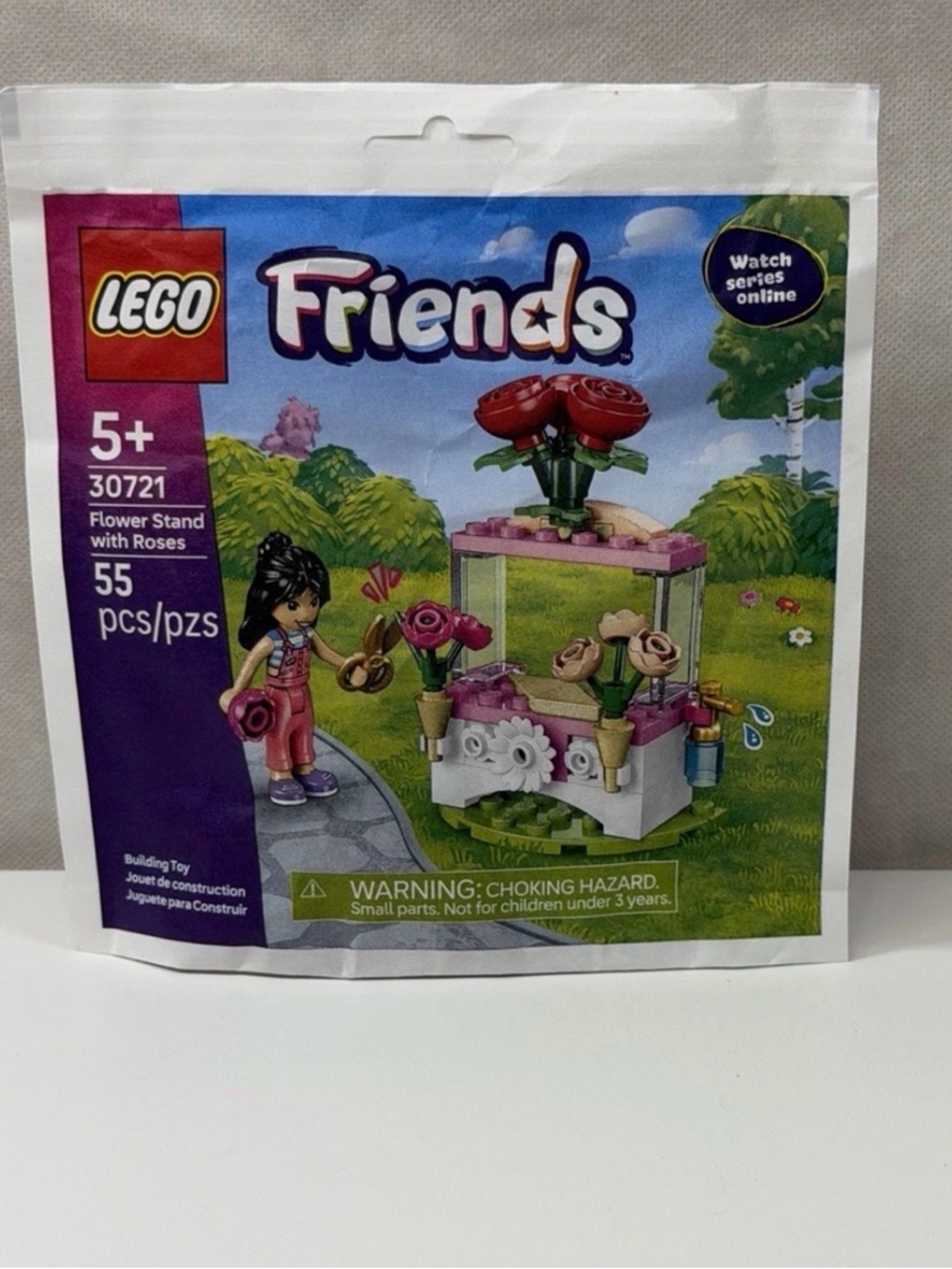 Lego Friends Pink White and Green Flower Stand with Roses